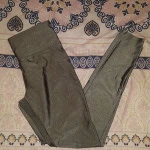 Shiny Olive Green Workout Pants